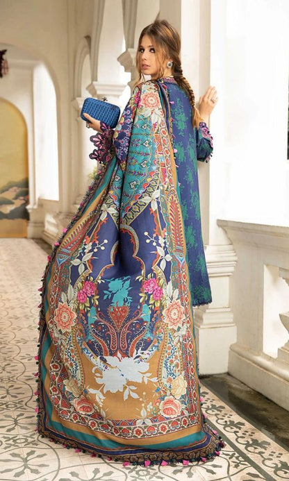 Lawn 3pc digital printed suit with monar digital printed dupatta