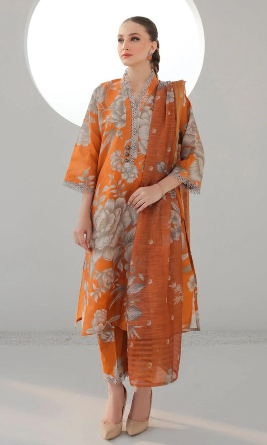 Baroque lawn 3pc unstitched digital printed suit