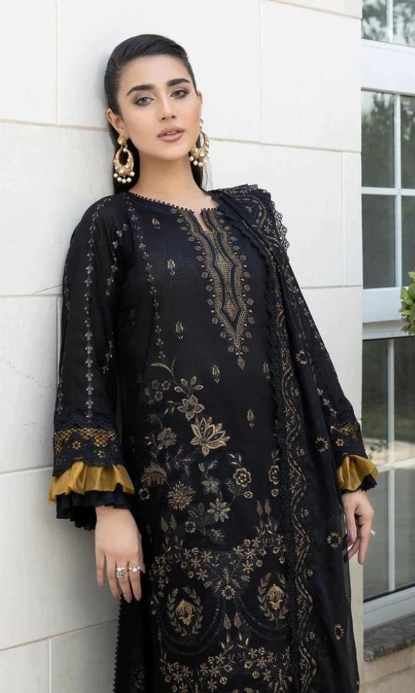 Lawn 3pc heavy embroidered suit