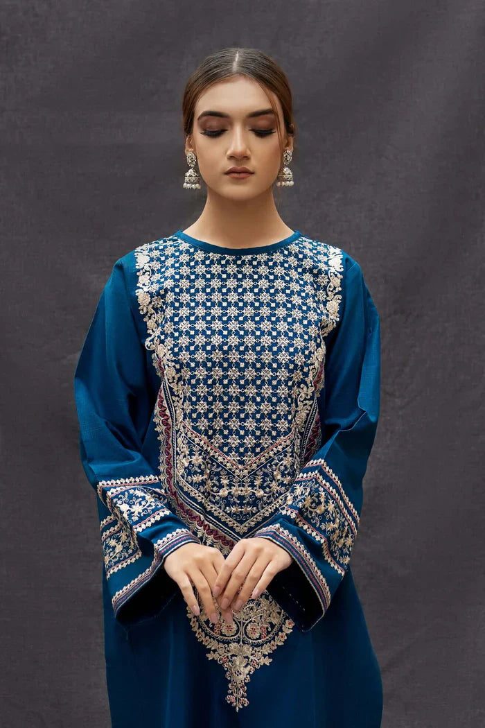 Dhanak unstitched 2pc heavy embroidered suit