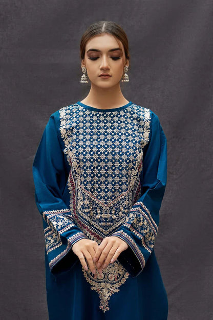 Dhanak unstitched 2pc heavy embroidered suit