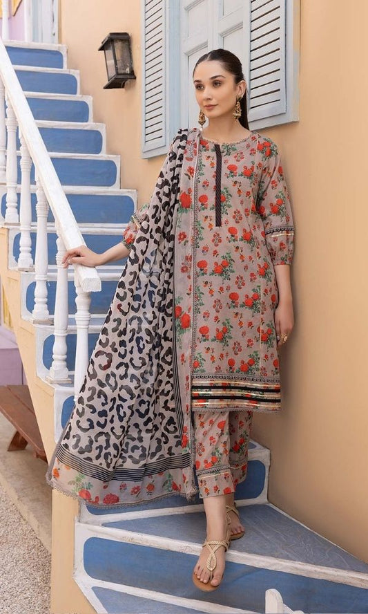 Lawn unstitched 3pc digital printed suit