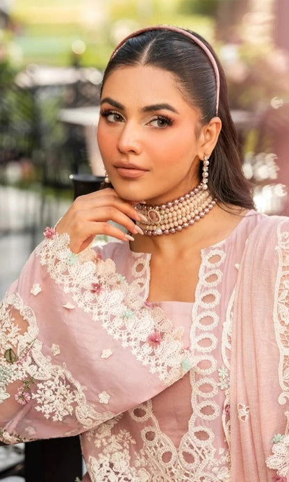 Lawn 3pc unstitched heavy embroidered summer collection suit