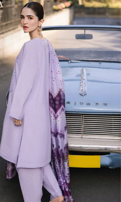 Lawn 3pc unstitched embroidered suit