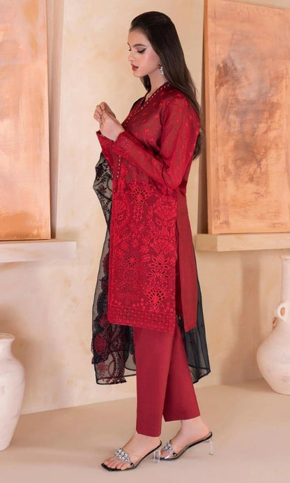 Lawn 3pc heavy embroidered unstitched suit