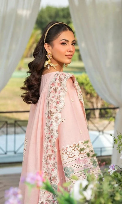 Lawn 3pc unstitched heavy embroidered summer collection suit