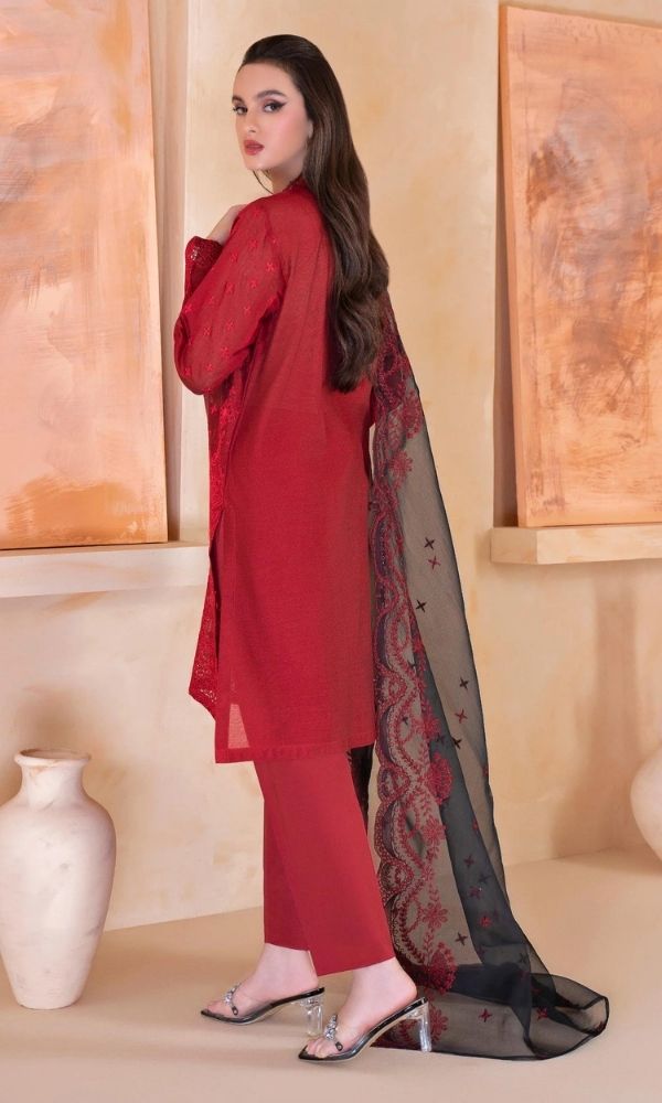 Lawn 3pc heavy embroidered unstitched suit