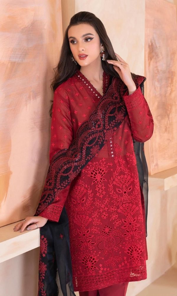 Lawn 3pc heavy embroidered unstitched suit