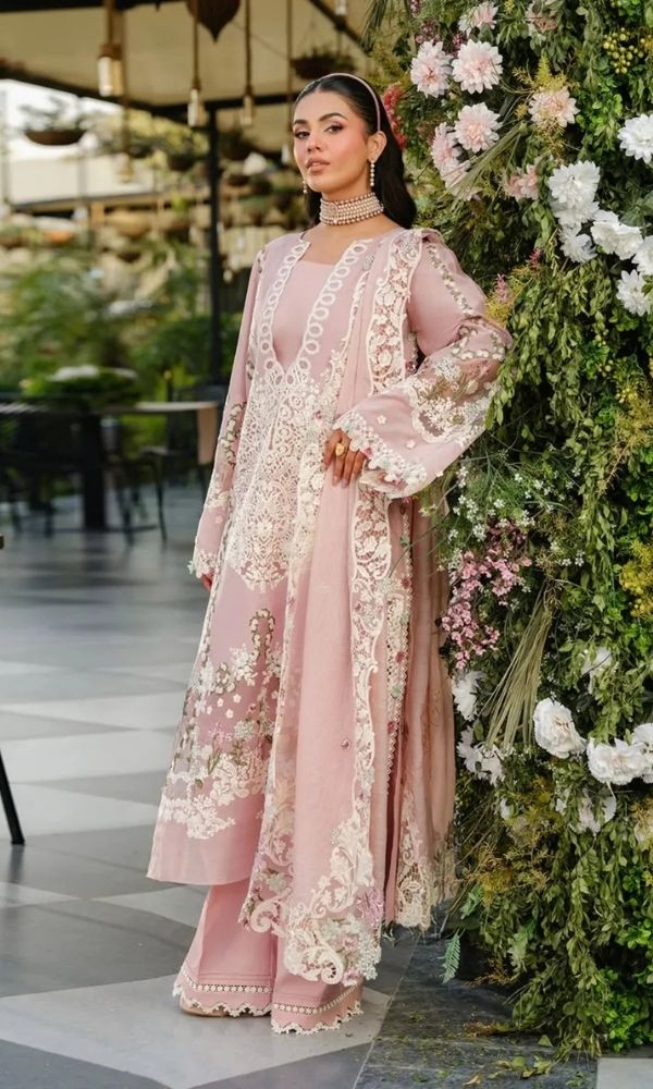 Lawn 3pc unstitched heavy embroidered summer collection suit