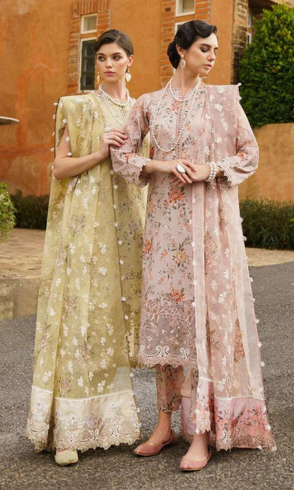 Lawn 3pc digital printed suit with patches and embroidered dupatta