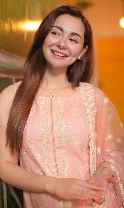 Lawn 3pc unstitched heavy embroidered suit