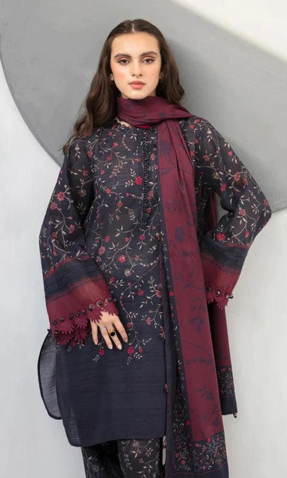 Baroque lawn unstitched 3pc digital printed suit