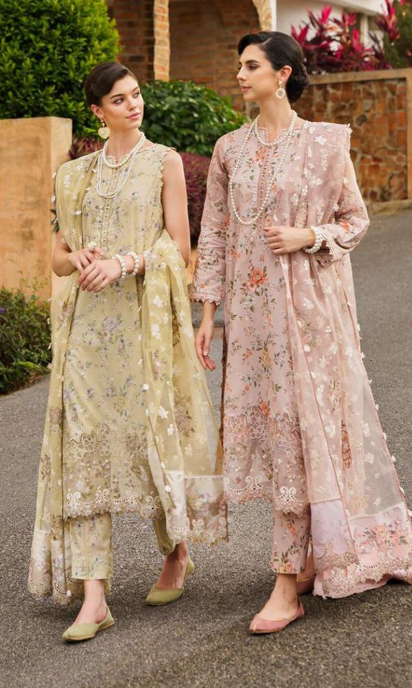 Lawn 3pc digital printed shirt with patches and embroidered dupatta