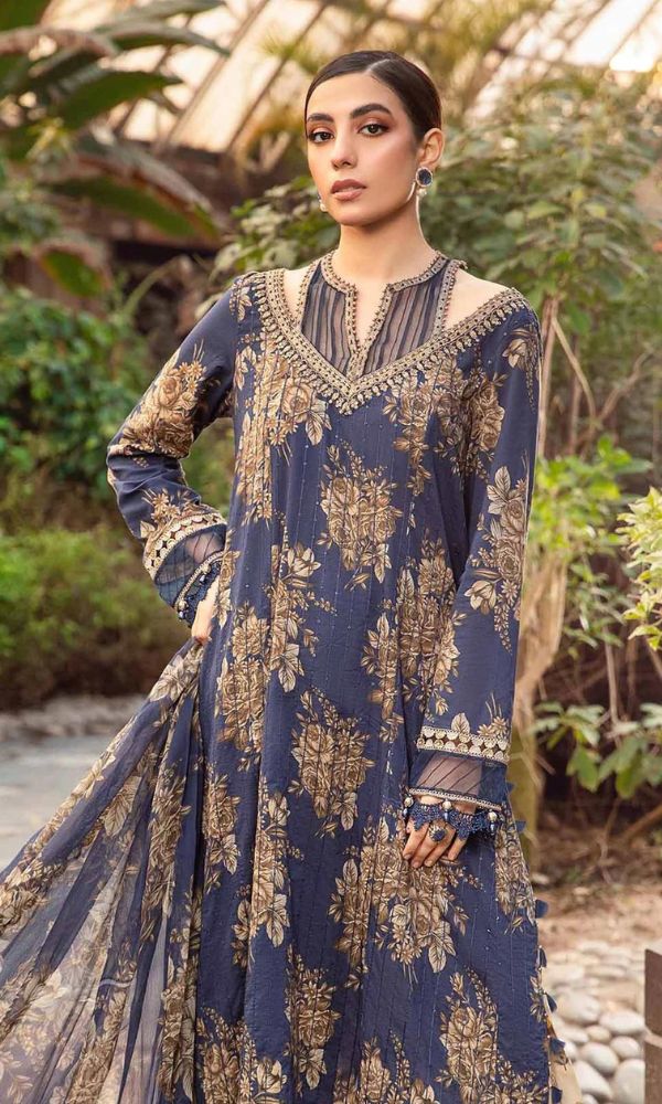 Lawn 3pc unstitched digital printed suit - 2024 summer