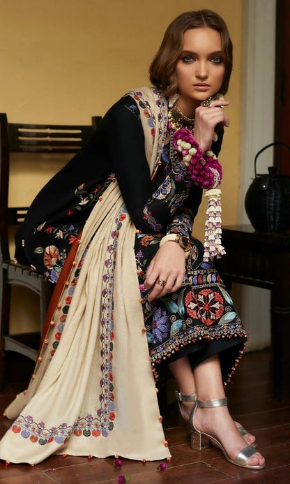 Lawn unstitched 3pc heavy embroidered suit - 2024 Summer