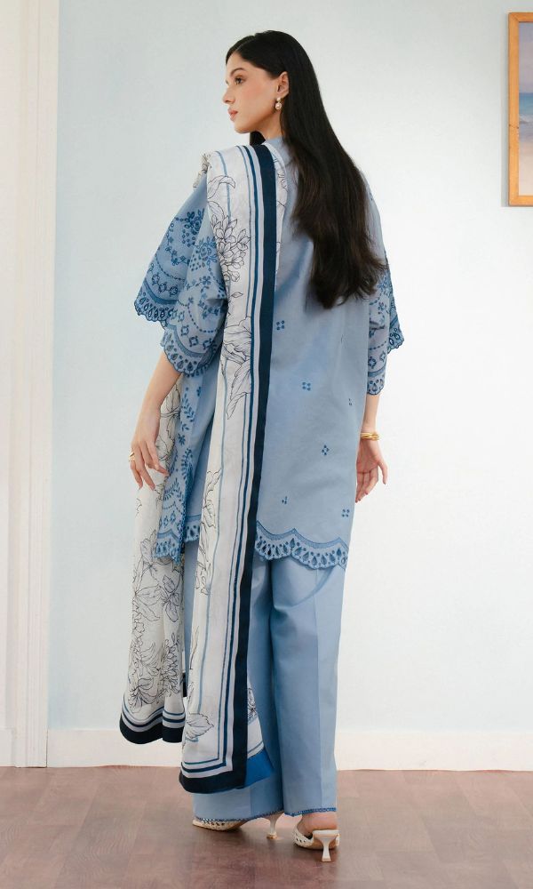 Lawn 3pc fully embroidered suit