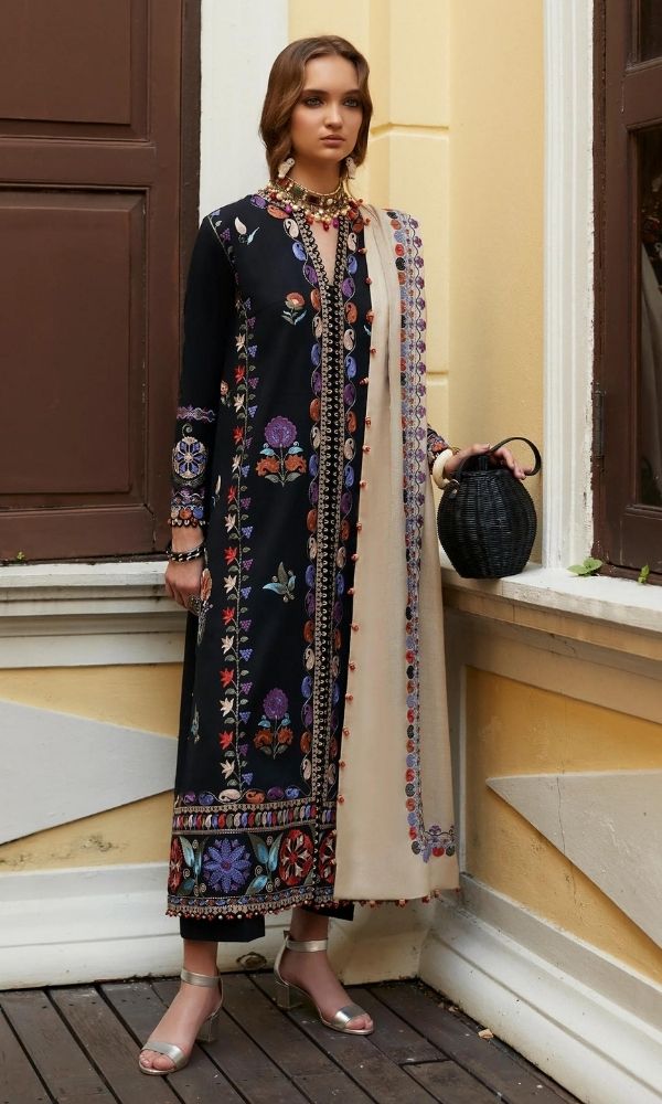 Lawn unstitched 3pc heavy embroidered suit - 2024 Summer