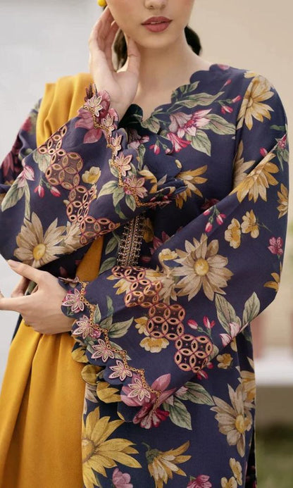 Baroque lawn unstitched 3pc digital printed suit