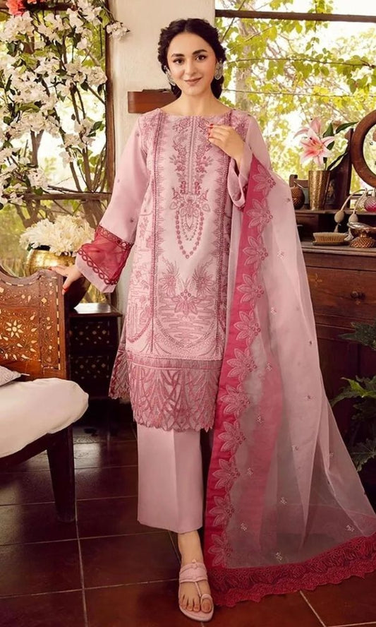 Lawn 3pc heavy embroidered suit