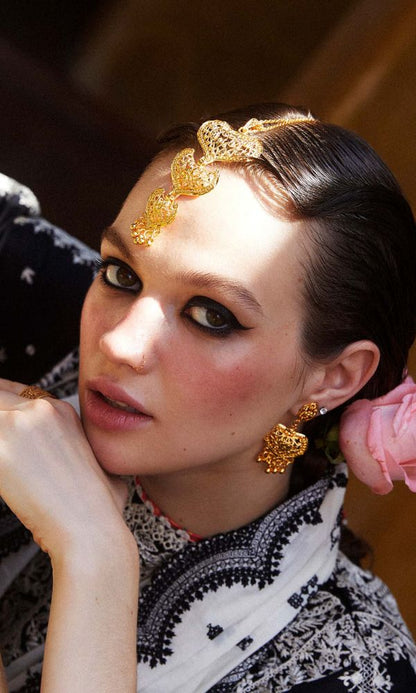 Lawn heavy embroidered suit with heavy embroidered dupatta