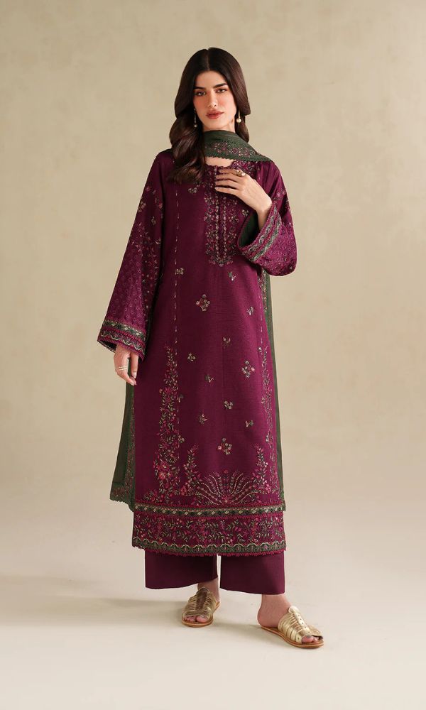 Lawn 3pc unstitched embroidered summer collection suit