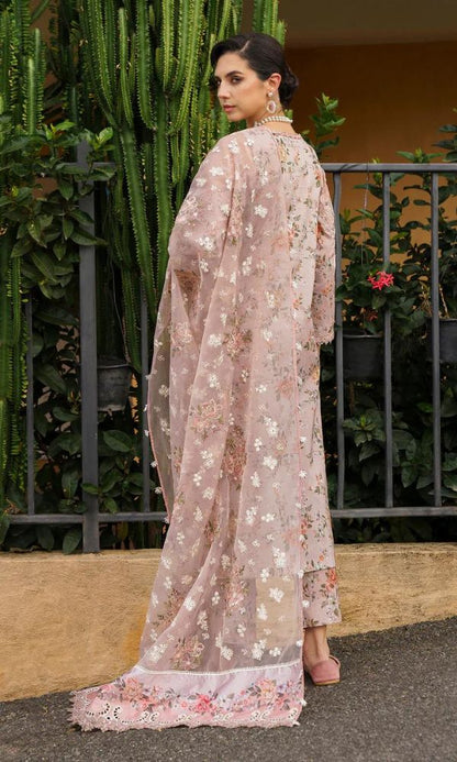 Lawn 3pc digital printed shirt with patches and embroidered dupatta