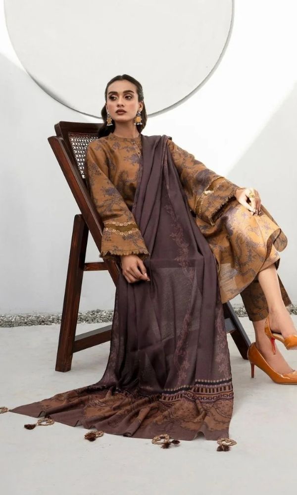 Khaddar 3pc unstitched digital printed suit