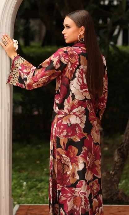 Khaddar 3pc unstitched digital printed suit with patches