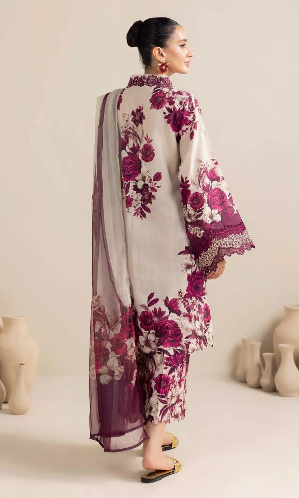 Lawn digital printed suit with patches