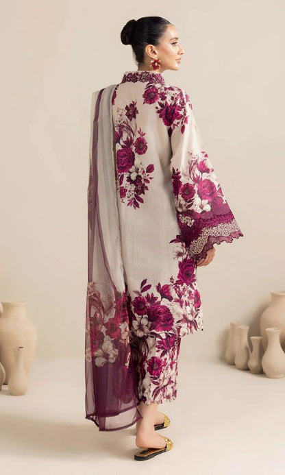 Lawn digital printed suit with patches
