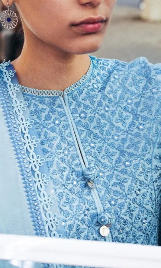 Lawn 3pc unstitched fully embroidered suit