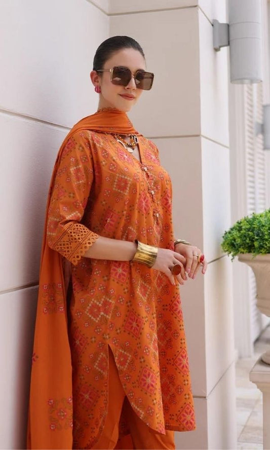 Lawn 3pc unstitched fully embroidered suit