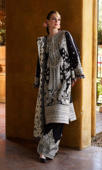 Lawn heavy embroidered suit with heavy embroidered dupatta