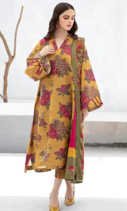 Baroque lawn unstitched 3pc digital printed suit