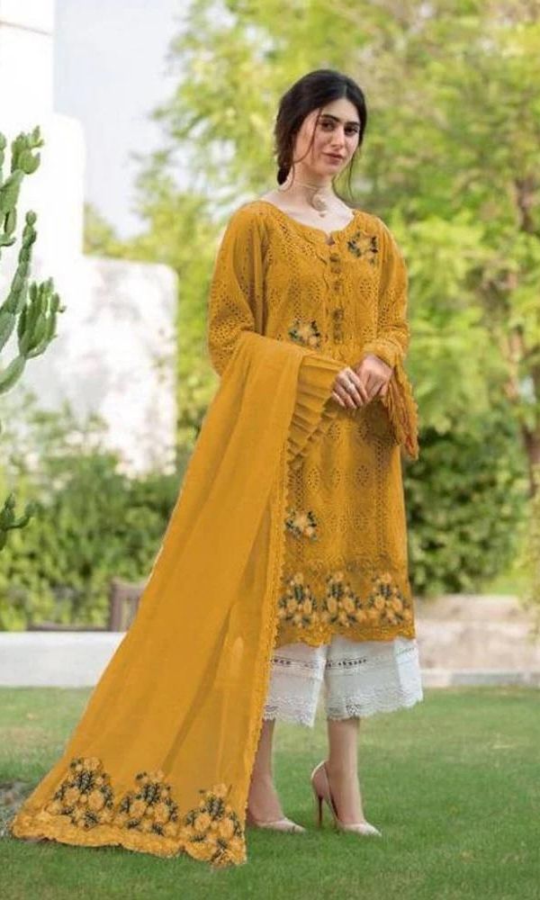 Lawn 3pc unstitched heavy embroidered suit