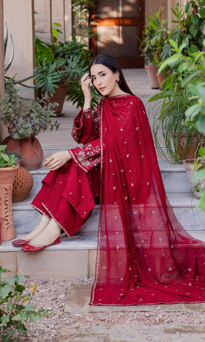 Lawn 3pc unstitched embroidered summer collection suit