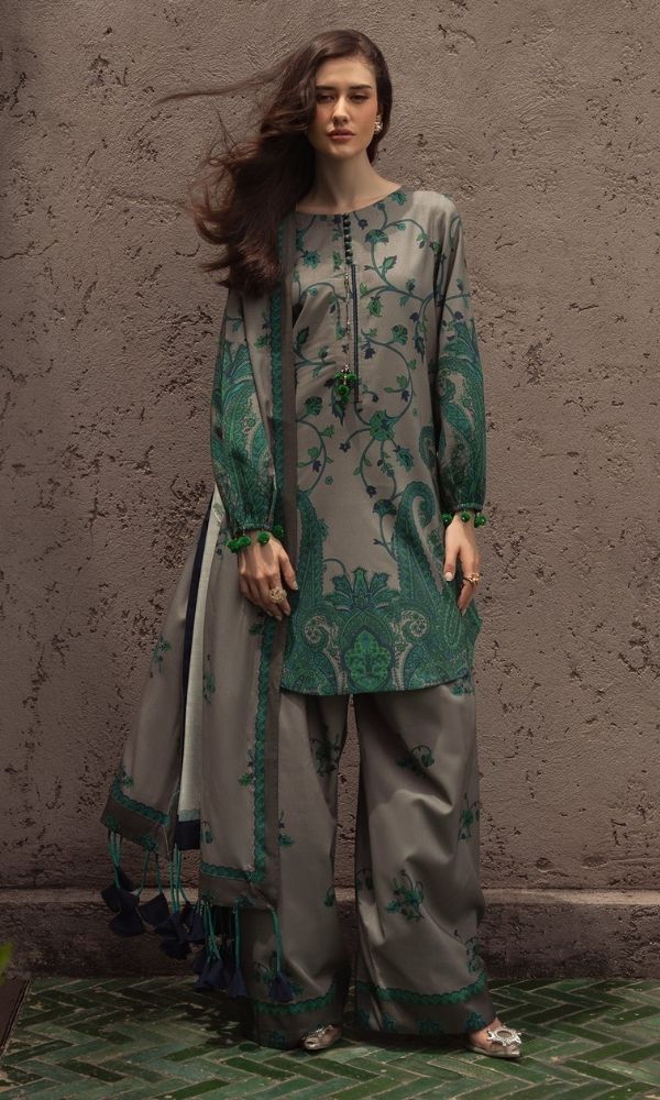 Khaddar 3pc unstitched digital printed suit