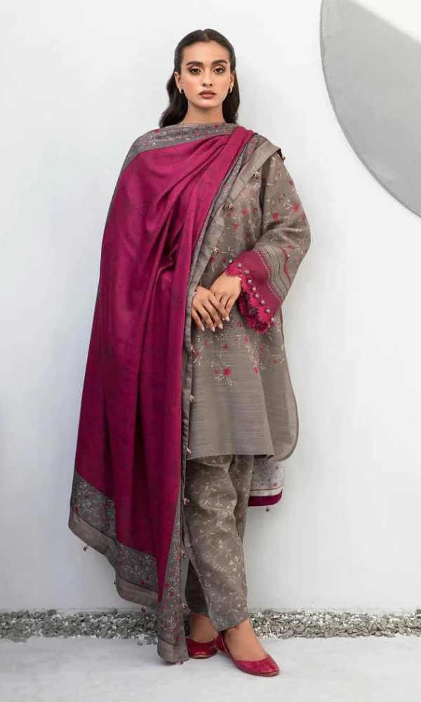 Baroque lawn unstitched 3pc digital printed suit