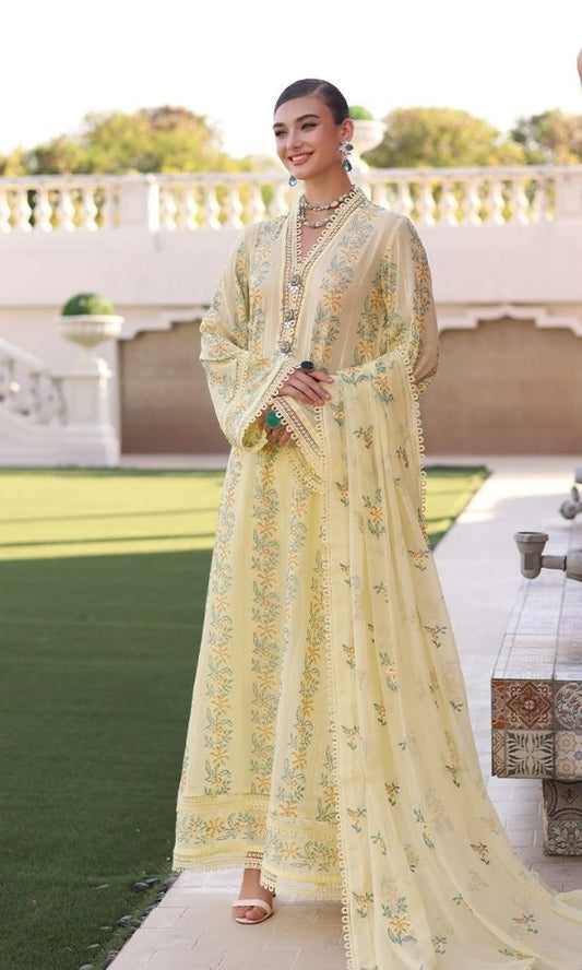 Lawn 3pc unstitched heavy embroidered suit