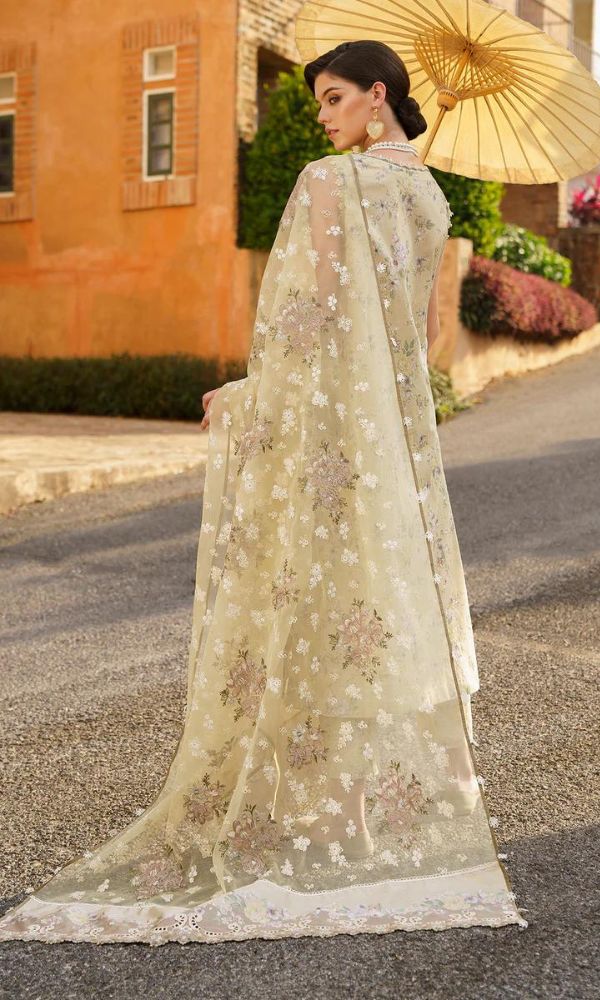 Lawn 3pc digital printed suit with patches and embroidered dupatta