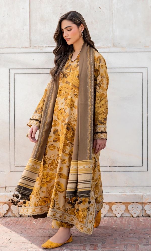 Khaddar 3pc unstitched digital printed suit