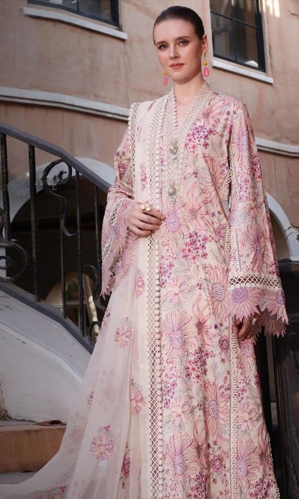 Lawn 3pc unstitched heavy embroidered suit