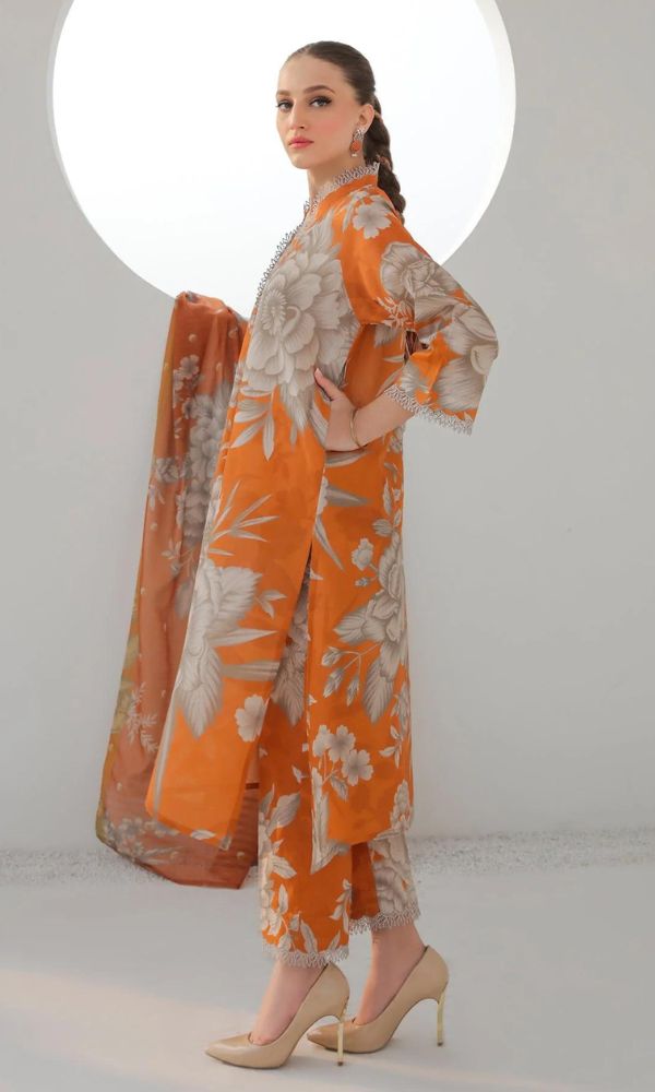 Baroque lawn 3pc unstitched digital printed suit
