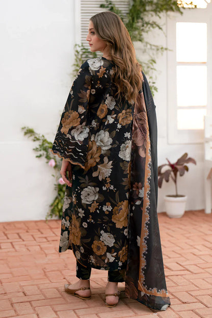 Khaddar 3pc unstitched digital printed suit with patches