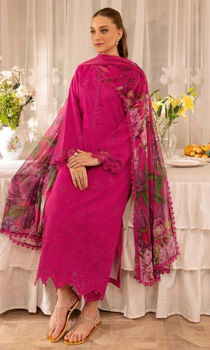 Lawn 3pc unstitched embroidered summer collection suit