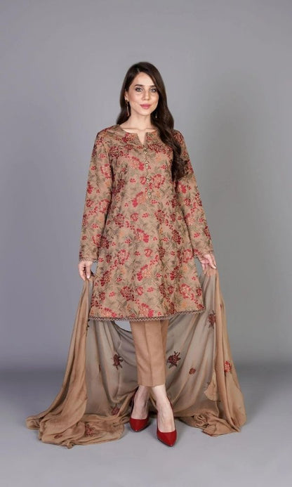 Breeze lawn 3pc unstitched heavy embroidered suit - Summer 2024