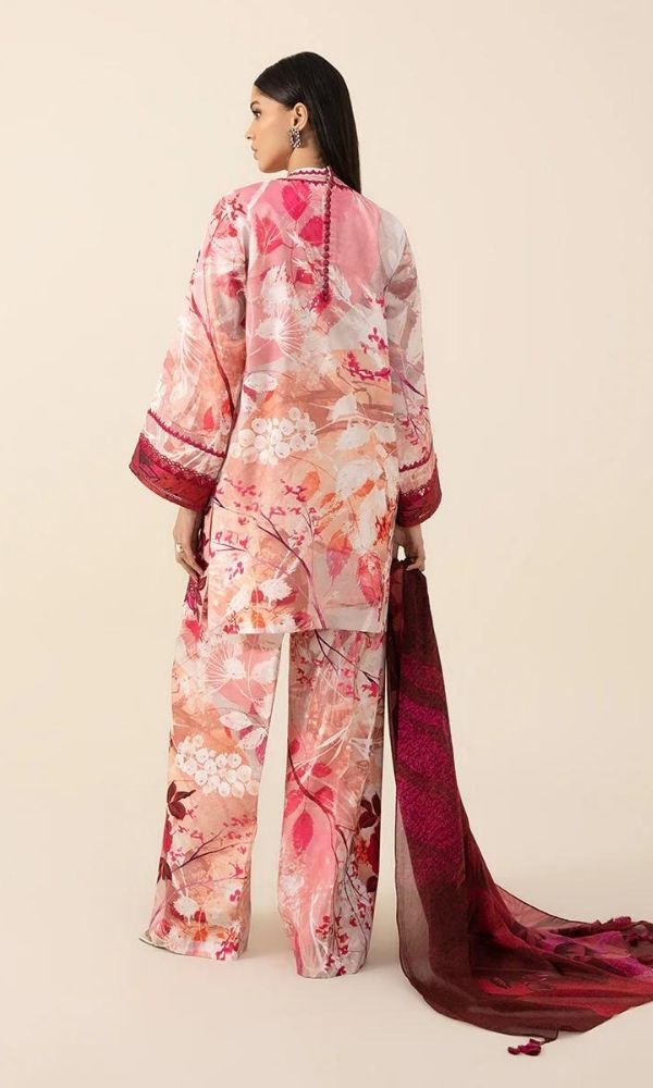 Lawn 3pc digital printed suit with patches