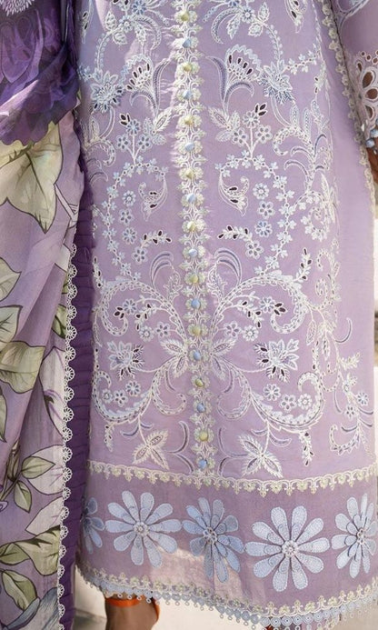 Dhanak 3pc heavy cutwork embroidered suit with woolen dupatta