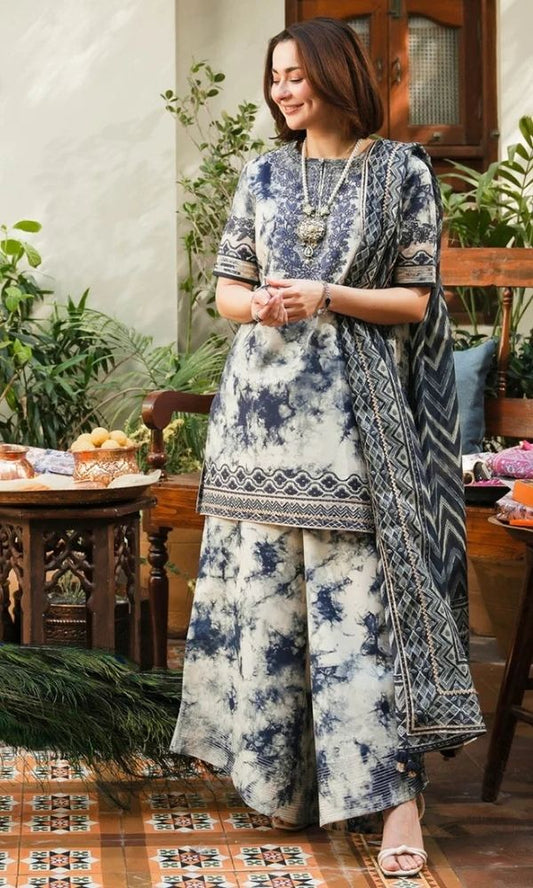 Lawn 3pc unstitched luxury digital printed suit