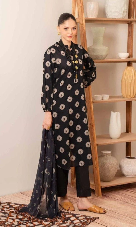 Dhanak 3pc unstitched heavy embroidered suit